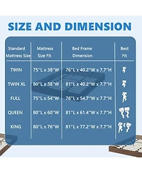 gaomon Twin Wood Bed Frame Floor Standing Slat Support No Box Spring Minimalist Easy Assembly Dorm