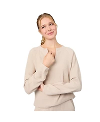 Free Country Women's Ripple Knit Long Sleeve Pullover Top