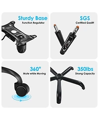 Rainsken Ergonomic Office Chair, Adjustable Swivel Desk Chair with Headrest and Lumbar Support, Computer Chair for Home Office