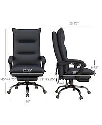 Boyel Living Microfiber Office Chair with Massage Heat and Footrest