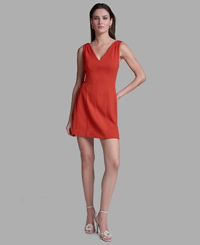 Bcbg Women's V-Neck Fit-and-Flare Mini Dress