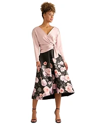 Muse Women's Printed Pleated Midi Skirt