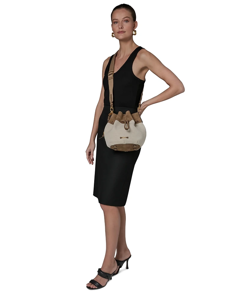 Donna Karan New York Weekend Woven Medium Bucket Bag