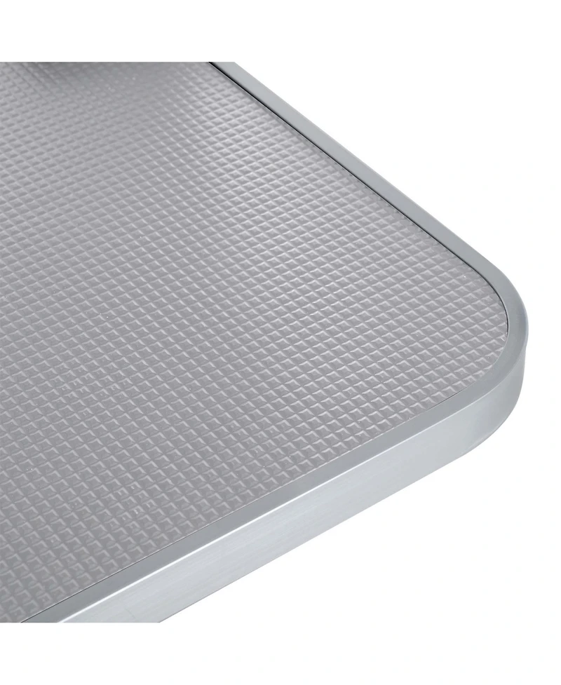 Aostirmotor 46" Silver-Gray Folding Pet Grooming Table with Stainless Steel Frame and Adjustable Arm