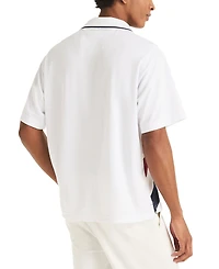 Nautica Men's Diagonal Blocking Johnny Collar Polo Shirt