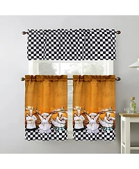 Rt Designers Collection Polyester Cucina Chef 3 Piece Kitchen Curtains Valance and Tiers Set 52" x 18" Muticolor