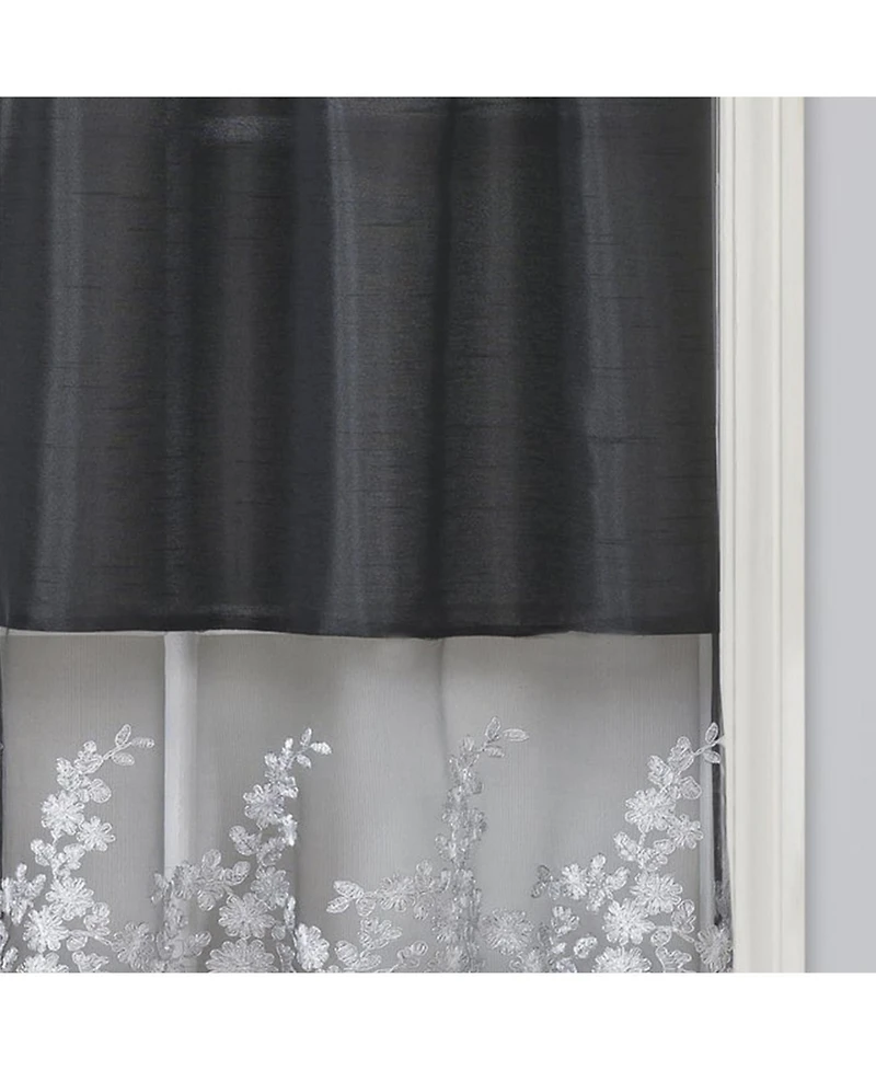 Rt Designers Collection Polyester Bethany Embroidered 3 Piece Kitchen Curtains Tier and Swag Set 60" x 36"