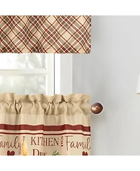Rt Designers Collection Polyester Cucina Family Slub 3 Piece Kitchen Curtains Valance and Tiers Set 52" x 18" Muticolor