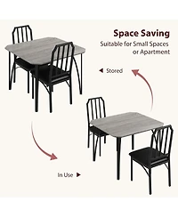 gaomon 2-Person Small Dining Table Set, Ultra Comfort Pu Cushion Chairs, For Home, Kitchen, Apartment