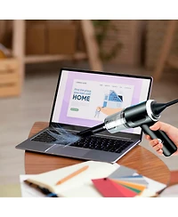 Pursonic Complete Cleaning Bundle – 2-in-1 Mini Wireless Vacuum & Air Duster Cordless Power Scrubber Brush Automatic Toilet Bowl Cleaner Tablet