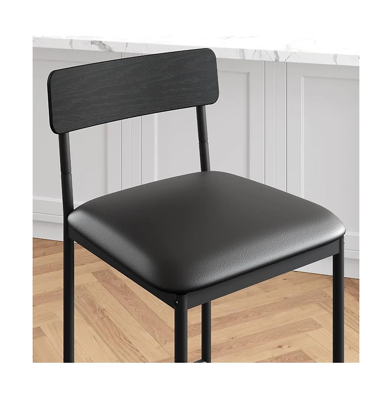 gaomon 3-Piece Dining Table Set for 2, Counter Height Bar Table with Storage Shelves, Upholstered Chairs, Apartment