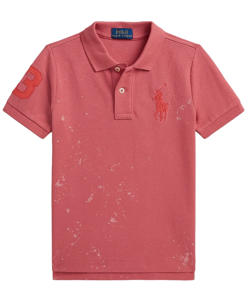 Polo Ralph Lauren Boys' 2-7 Big Pony Paint-Print Mesh Shirt