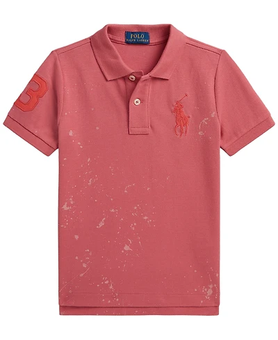 Polo Ralph Lauren Boys' 2-7 Big Pony Paint-Print Mesh Shirt