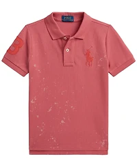 Polo Ralph Lauren Boys' 2-7 Big Pony Paint-Print Mesh Shirt