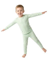 Motette Toddler Boys Pistachio Gingham Pajama Set