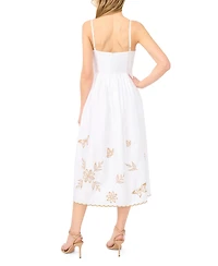 CeCe Women's Twist V-Neck Cotton Midi Dress