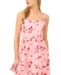 CeCe Women's Sleeveless Floral Square Neck Midi Dress