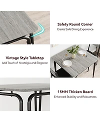 gaomon 3-Piece Dining Table Set, Wooden Square Table and Chairs for 2, Breakfast Table for Home or Commercial Dining Room