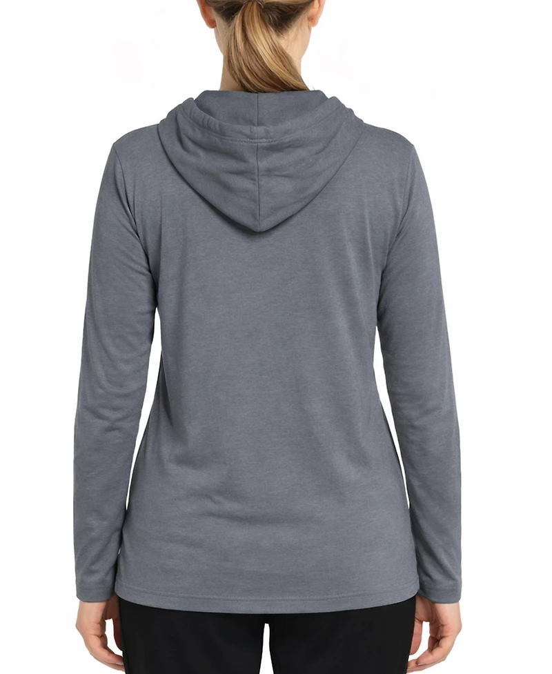 Blue Ice Women's Loose Fit Cotton Lightweight Casual Pullover Drawstring Hoodie With Pocket