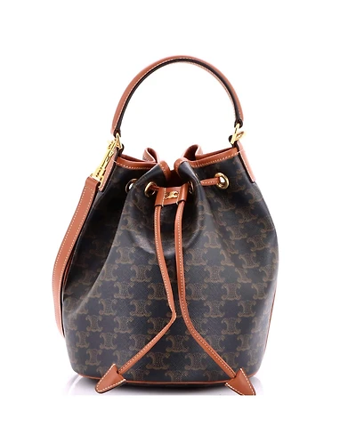 Pre-Owned Celine Clara Bucket Bag Triomphe Coated Canvas
