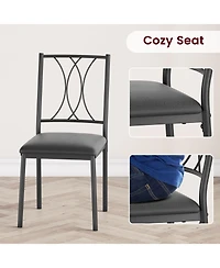 gaomon 5-Piece Wood Dining Table Set for 4, Rectangular Table with 4 Metal Chairs, Compact for Small Kitchens, Apartments