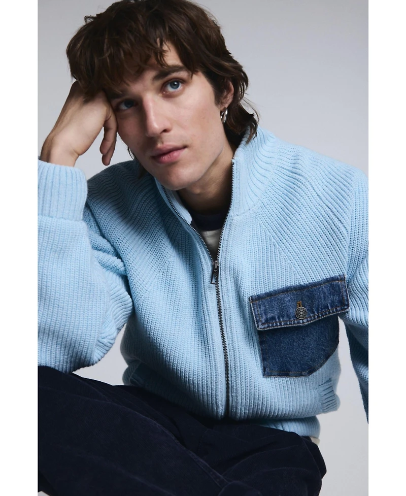 Desigual Men's Double zipper knit sweater