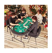 Hongge Foldable Poker Table with 8 Cup Holders