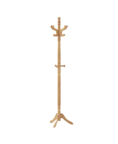Sugift Solid Wood Hall Tree with Multiple Hooks and Height Options