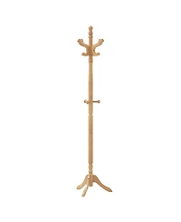 Sugift Solid Wood Hall Tree with Multiple Hooks and Height Options