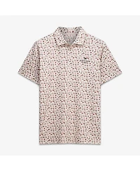 Barstool Golf Men's Cream Kentucky Derby Roses Printed Polo Shirt