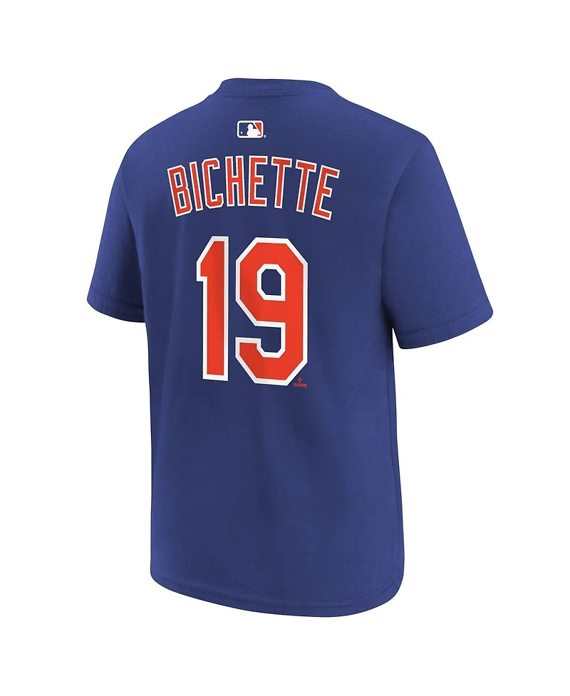 Nike Big Boys and Girls Bo Bichette Royal New York Mets Name Number T-Shirt