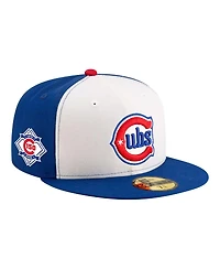 New Era Men's White/Royal Chicago Cubs 150th Anniversary 59FIFTY Fitted Hat