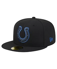 New Era Men's Black Indianapolis Colts Color Pop 59FIFTY Fitted Hat