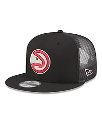 New Era Men's Black Atlanta Hawks Core Logo Meshback 9FIFTY Snapback Hat