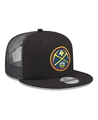 New Era Men's Black Denver Nuggets Core Logo Meshback 9FIFTY Snapback Hat