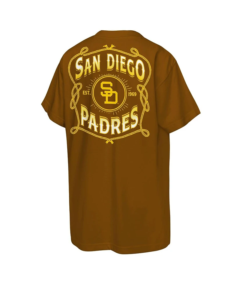 Mitchell & Ness Big Boys and Girls Brown San Diego Padres Cooperstown Rodeo Rope T-Shirt