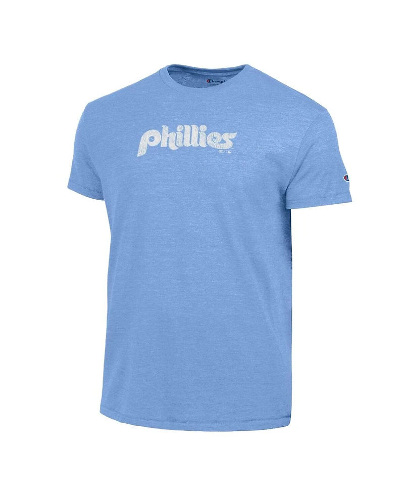 Champion Men's Light Blue Philadelphia Phillies Tri-Blend T-Shirt