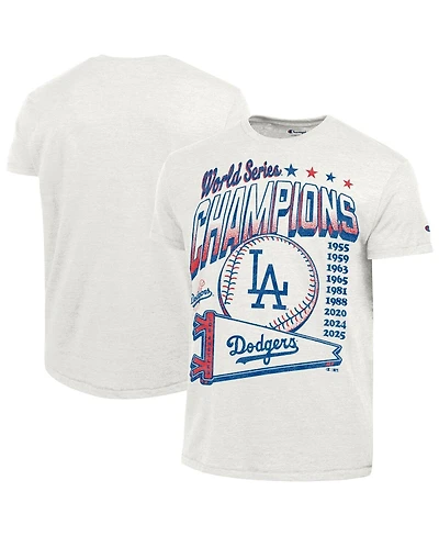 Champion Men's White Los Angeles Dodgers Winning Tradition Cooperstown Tri-Blend T-Shirt