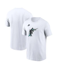 Nike Men's White Florida Marlins Cooperstown Collection Logo T-Shirt