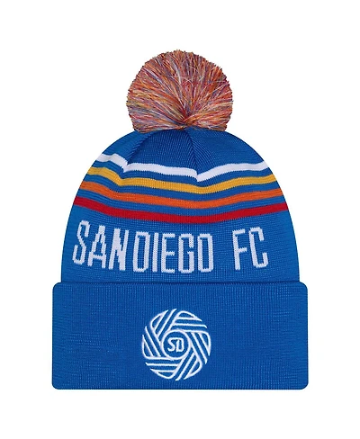 New Era Big Boys and Girls Royal San Diego Fc Jersey Hook Cuffed Pom with Knit Hat
