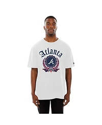 New Era Men's White Atlanta Braves Fleur Domestic T-Shirt