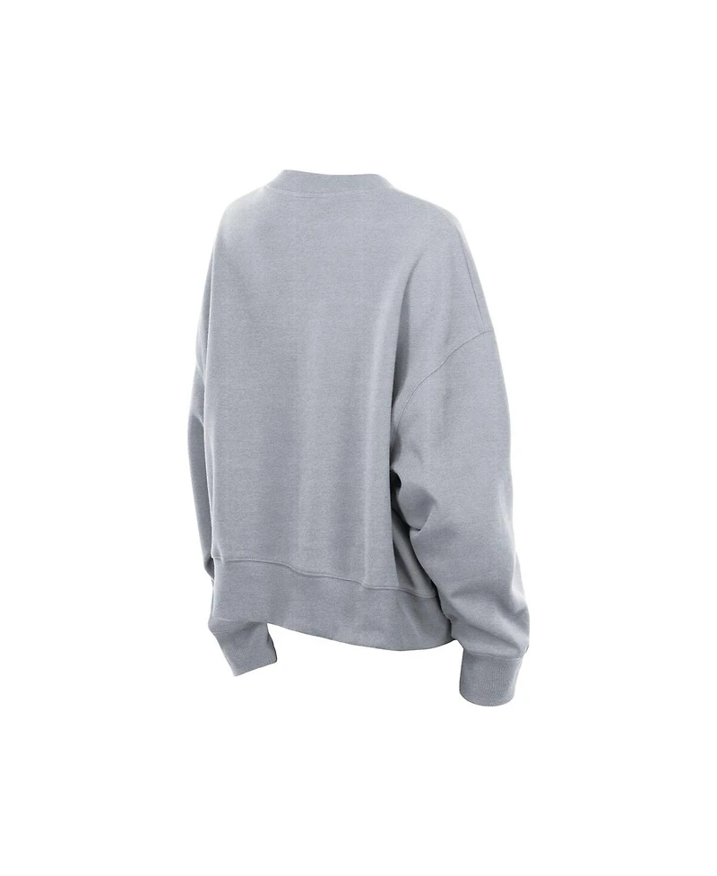 New Era Women's Gray Usa Baseball 2026 World Baseball Classic Mineral Wash Dolmen Sleeve Fleece Sweatshirt