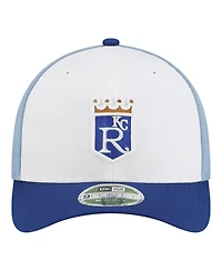 New Era Men's White/Light Blue Kansas City Royals Player Replica 9FORTY M-Crown Adjustable Hat