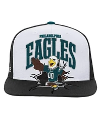 Mitchell & Ness Big Boys and Girls White Philadelphia Eagles Team Mascot Snapback Hat