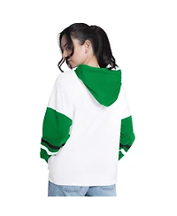 G-iii 4Her by Carl Banks Women's White/Green Boston Celtics Key Player Oversized Hooded Long Sleeve T-Shirt