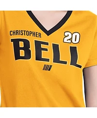 G-iii 4Her by Carl Banks Women's Gold Christopher Bell Best Team V-Neck T-Shirt