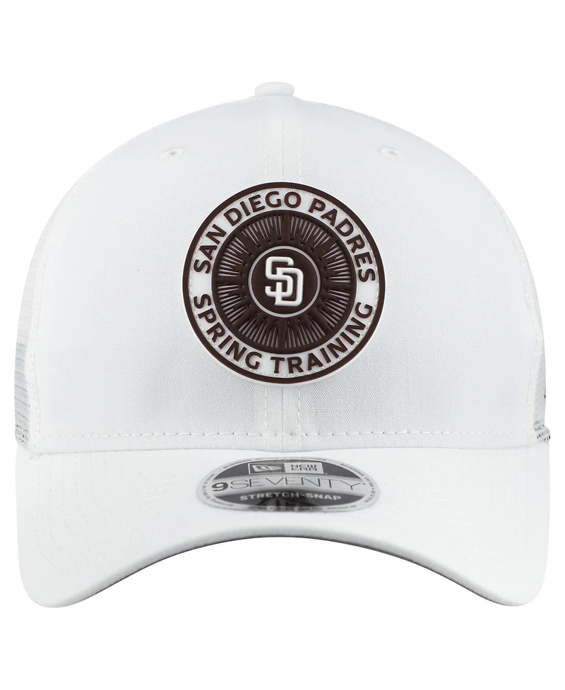 New Era Men's White San Diego Padres 2026 Spring Training Fan Pack 9SEVENTY Adjustable Trucker Hat