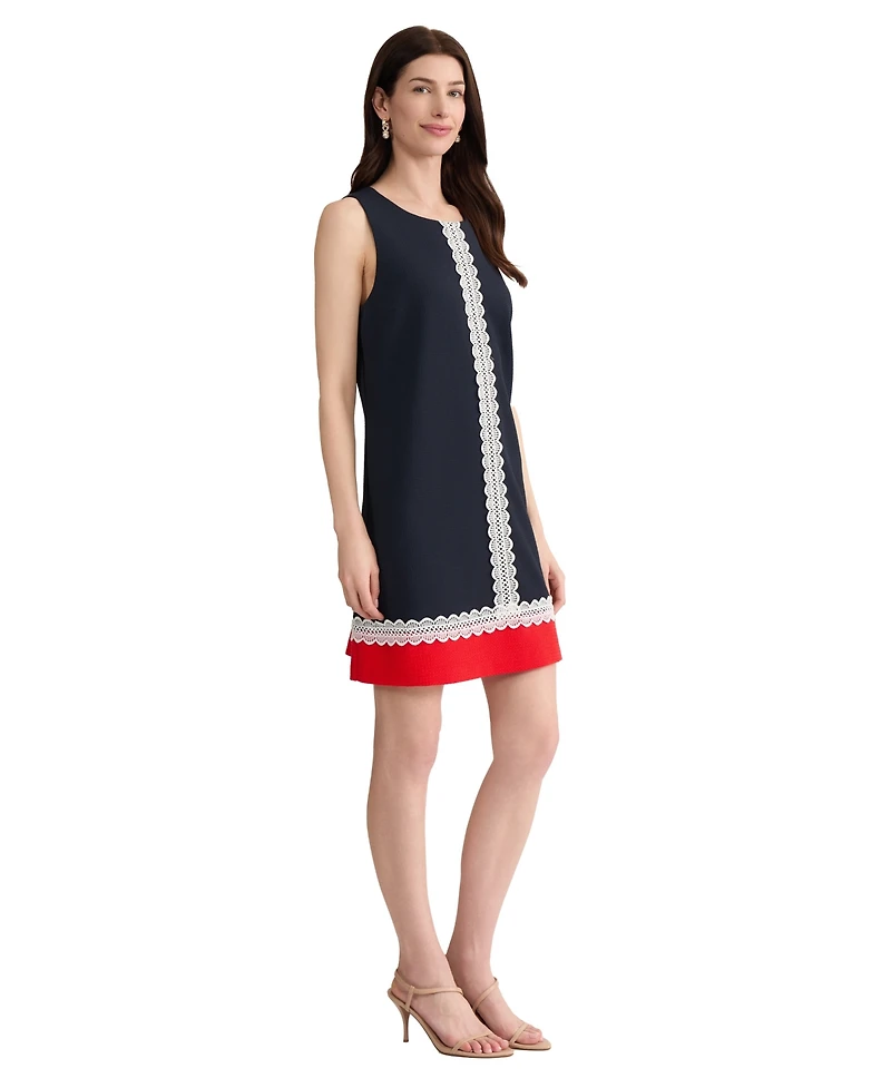 Jones New York Petite Sleeveless Round Neck Short Dress