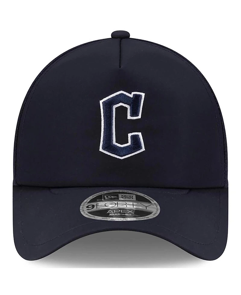 New Era Men's Navy Cleveland Guardians 2026 Batting Practice Apex 9FORTY Adjustable Trucker Hat