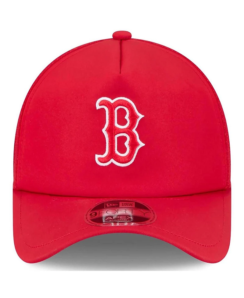 New Era Men's Red Boston Red Sox 2026 Batting Practice Apex 9FORTY Adjustable Trucker Hat